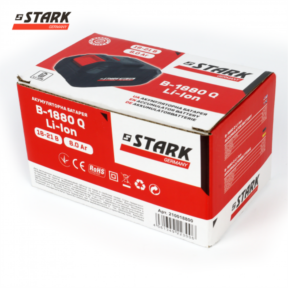 Акумулятор STARK B-1880Q Li-Ion 18-21В 8 А/год (210018800) Акумулятор STARK B-1880Q Li-Ion 18-21В 8 А/год (210018800)