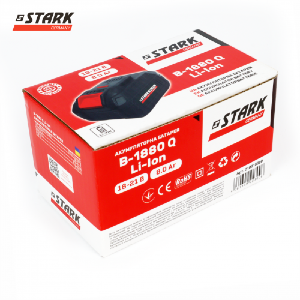 Акумулятор STARK B-1880Q Li-Ion 18-21В 8 А/год (210018800) Акумулятор STARK B-1880Q Li-Ion 18-21В 8 А/год (210018800)