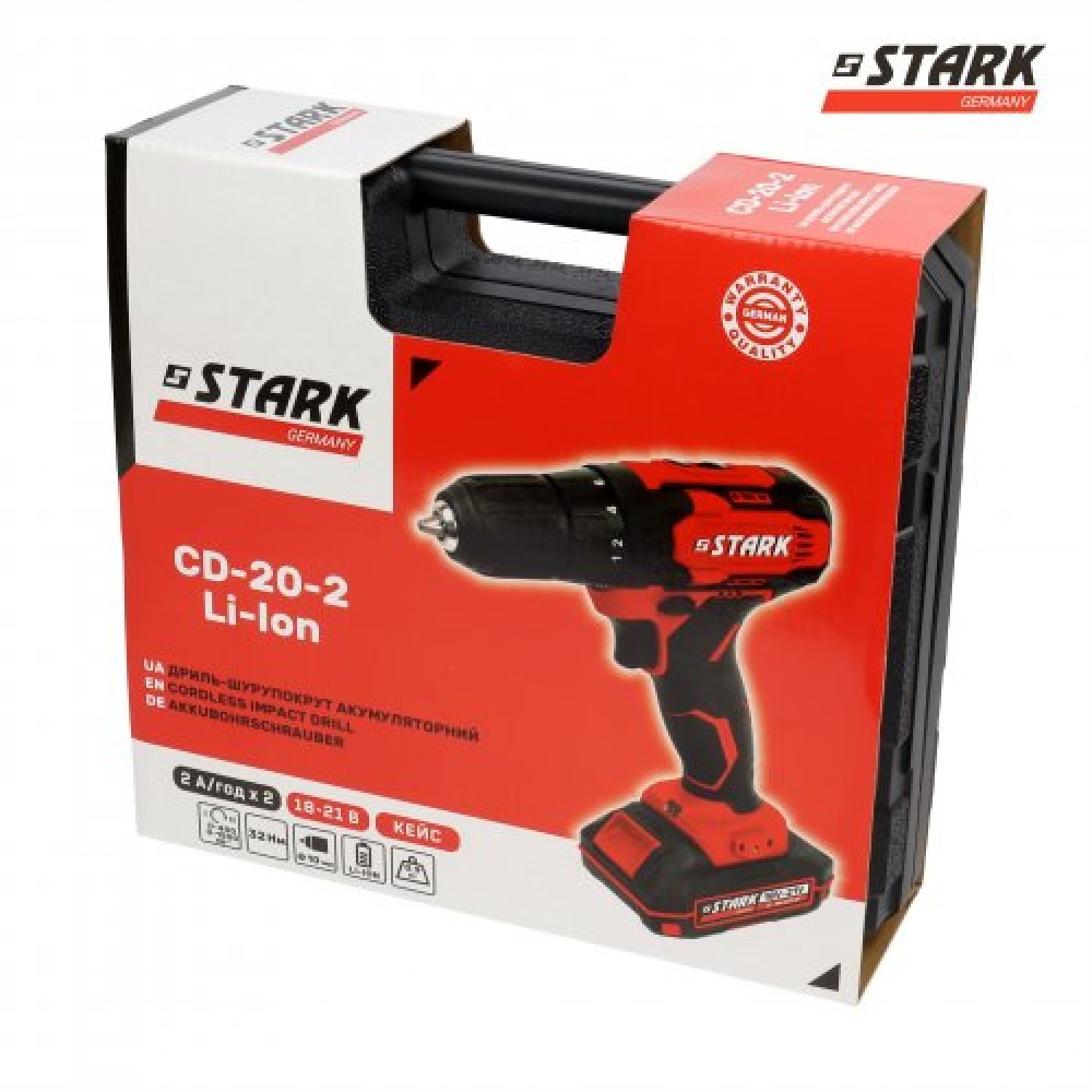 Дриль-шуруповерт ударний Stark CD-20-2 Li-Ion (210020010) Дриль-шуруповерт ударний Stark CD-20-2 Li-Ion (210020010)