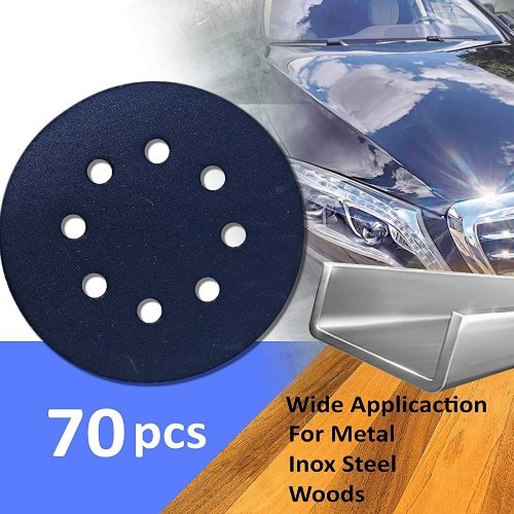 Набір шліфувальних аркушів S&R 125 мм 70 шт 8 отворів вологостійкий(232125070) Набір шліфувальних аркушів S&R 125 мм 70 шт 8 отворів вологостійкий(232125070)