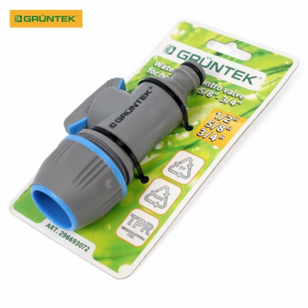 Адаптер із краном для шлангів GRUNTEK універсальний 1/2"-5/8"-3/4" (296693072) Адаптер із краном для шлангів GRUNTEK універсальний 1/2"-5/8"-3/4" (296693072)