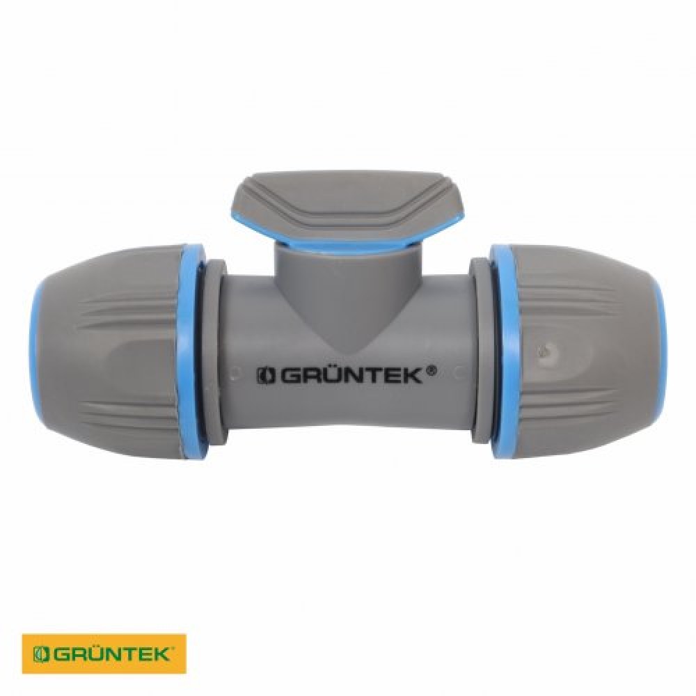 Адаптер із краном для шлангів GRUNTEK двосторонній 1/2"-5/8"-3/4" (296693074) Адаптер із краном для шлангів GRUNTEK двосторонній 1/2"-5/8"-3/4" (296693074)