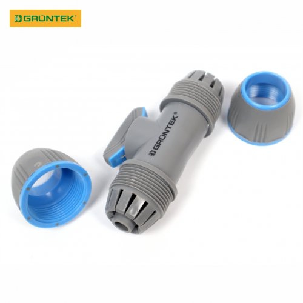 Адаптер із краном для шлангів GRUNTEK двосторонній 1/2"-5/8"-3/4" (296693074) Адаптер із краном для шлангів GRUNTEK двосторонній 1/2"-5/8"-3/4" (296693074)