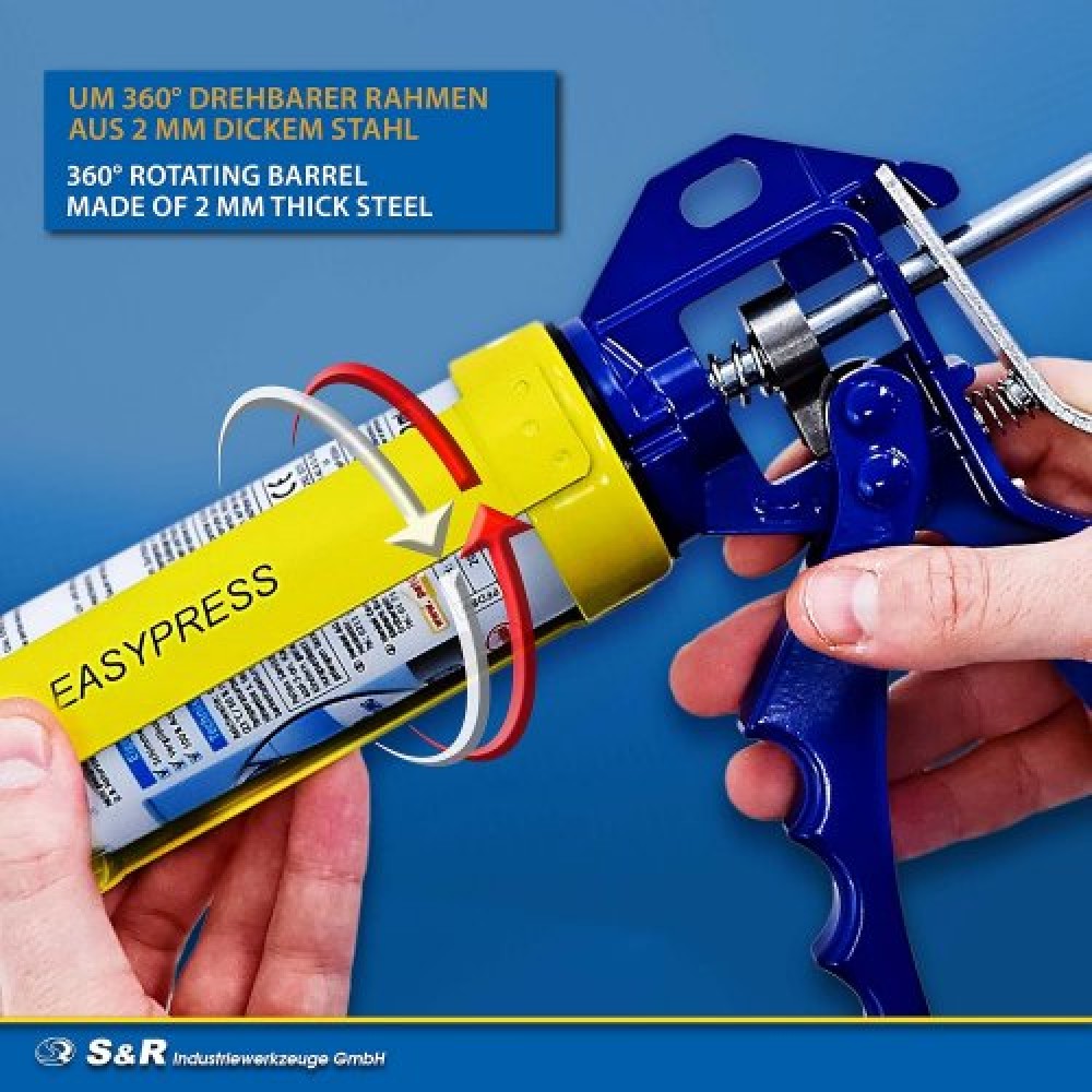 Пістолет для герметика S&R Easy Press рамковий 225 мм професійний(278239101) Пістолет для герметика S&R Easy Press рамковий 225 мм професійний(278239101)