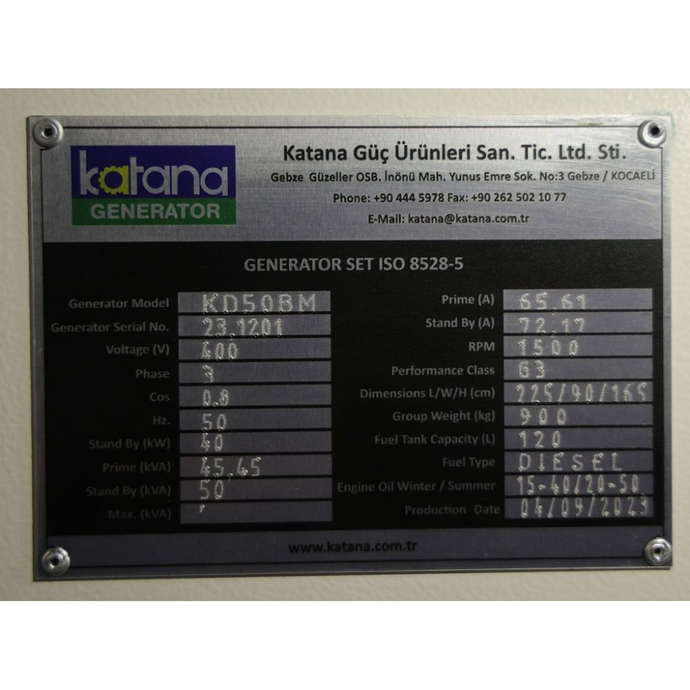 Дизельний генератор KATANA KD 50 KVA Дизельний генератор KATANA KD 50 KVA