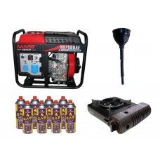Дизельний генератор MAST GROUP YH7000AE + газова плитка Orcamp CK-505 + електричний обігрівач Gardyer HE2000