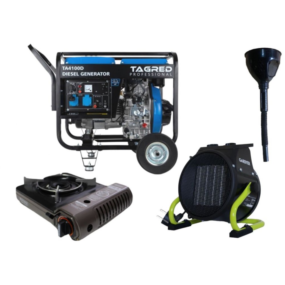 Дизельний генератор TAGRED TA4100D + газова плитка Orcamp CK-505 + 4 газових картриджа 400 мл