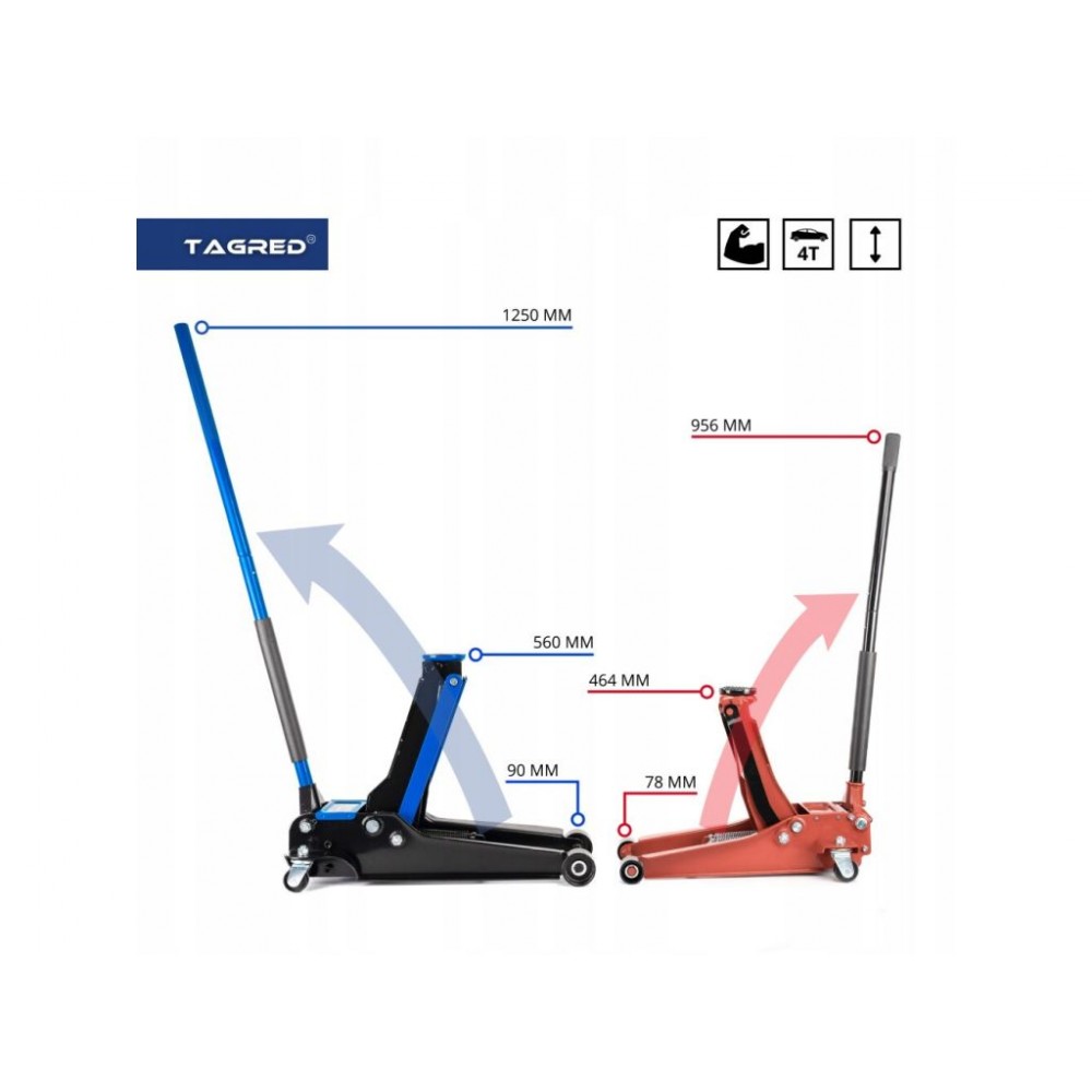 Двопоршневий низькопрофільний домкрат TAGRED TA288