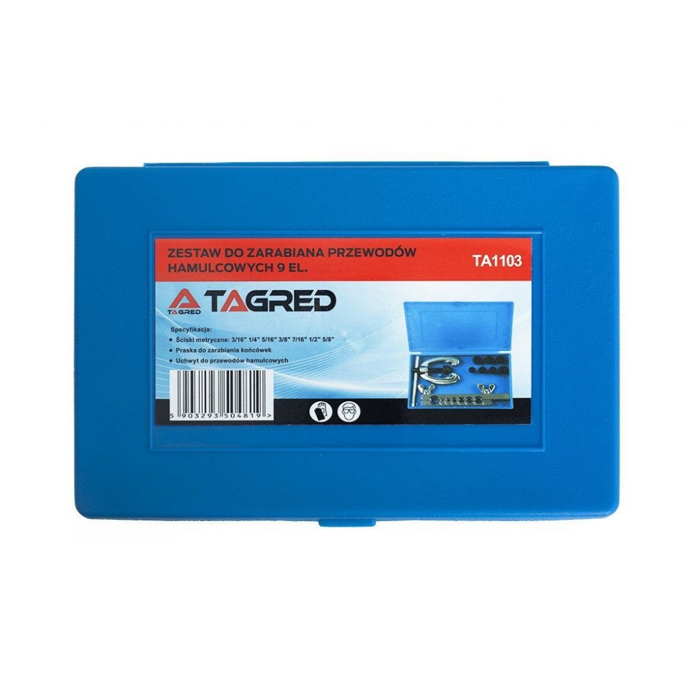 Інструмент для обтиску гальмівних шлангів, 9 шт TAGRED TA1103