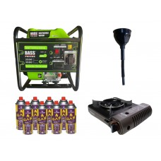 Інверторний генератор Bass Polska 5047LX + газова плитка Orcamp CK-505 + 4 газових картриджа 400 мл