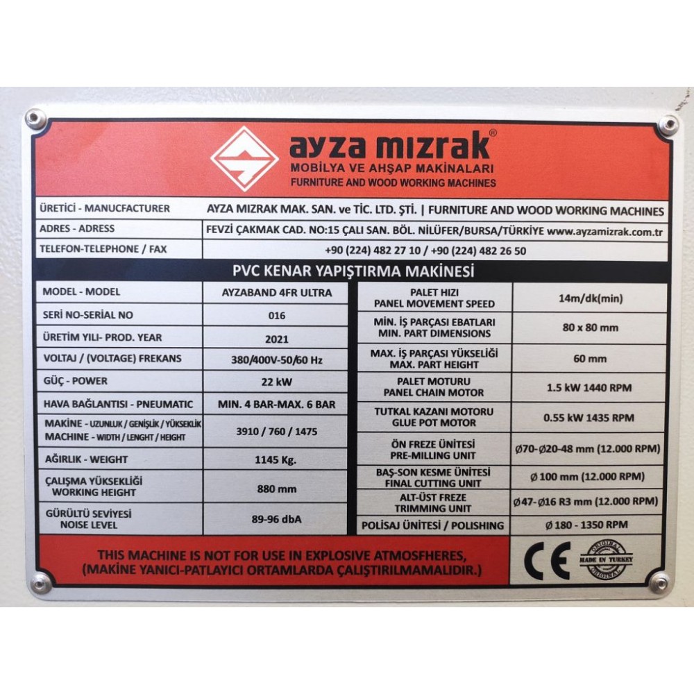 Кромкооблицювальний верстат Ayza Mizrak Ayzaband 4FR ULTRA Кромкооблицювальний верстат Ayza Mizrak Ayzaband 4FR ULTRA