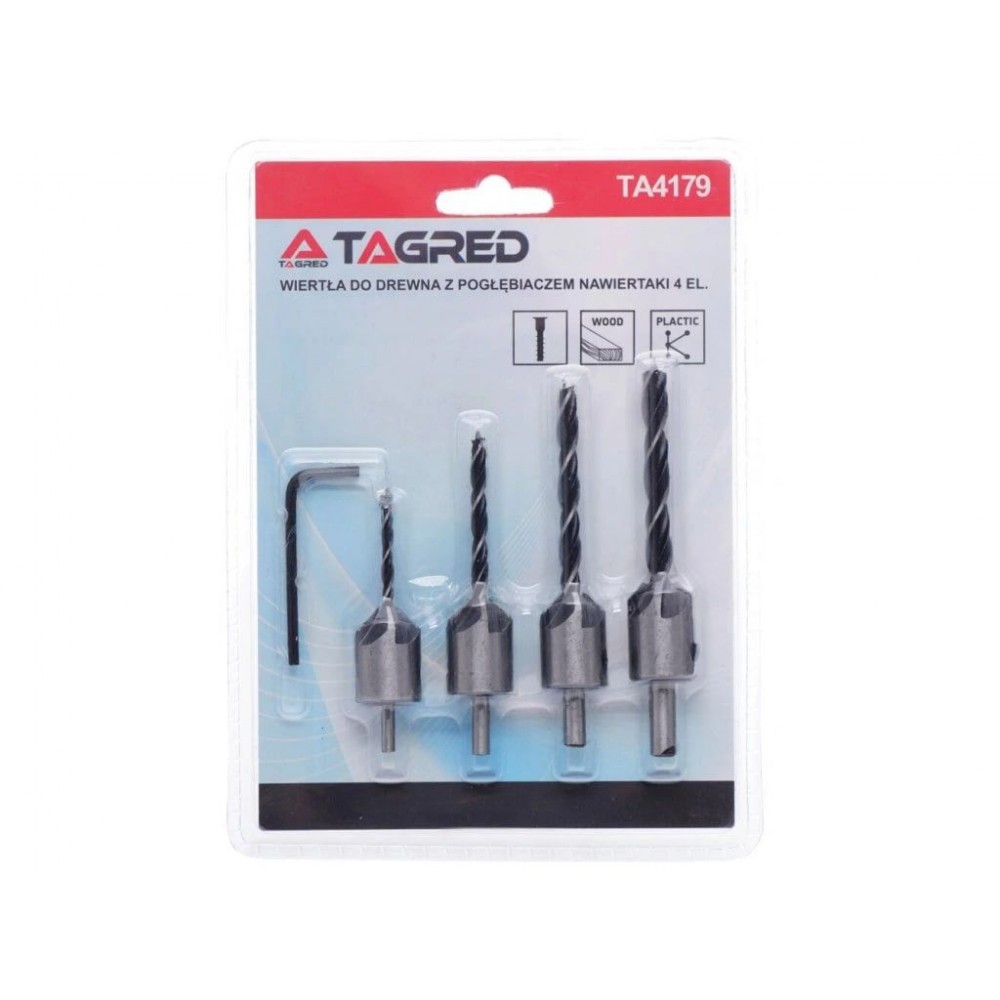 Набір свердел по дереву, 4 шт TAGRED TA4179 Набір свердел по дереву, 4 шт TAGRED TA4179
