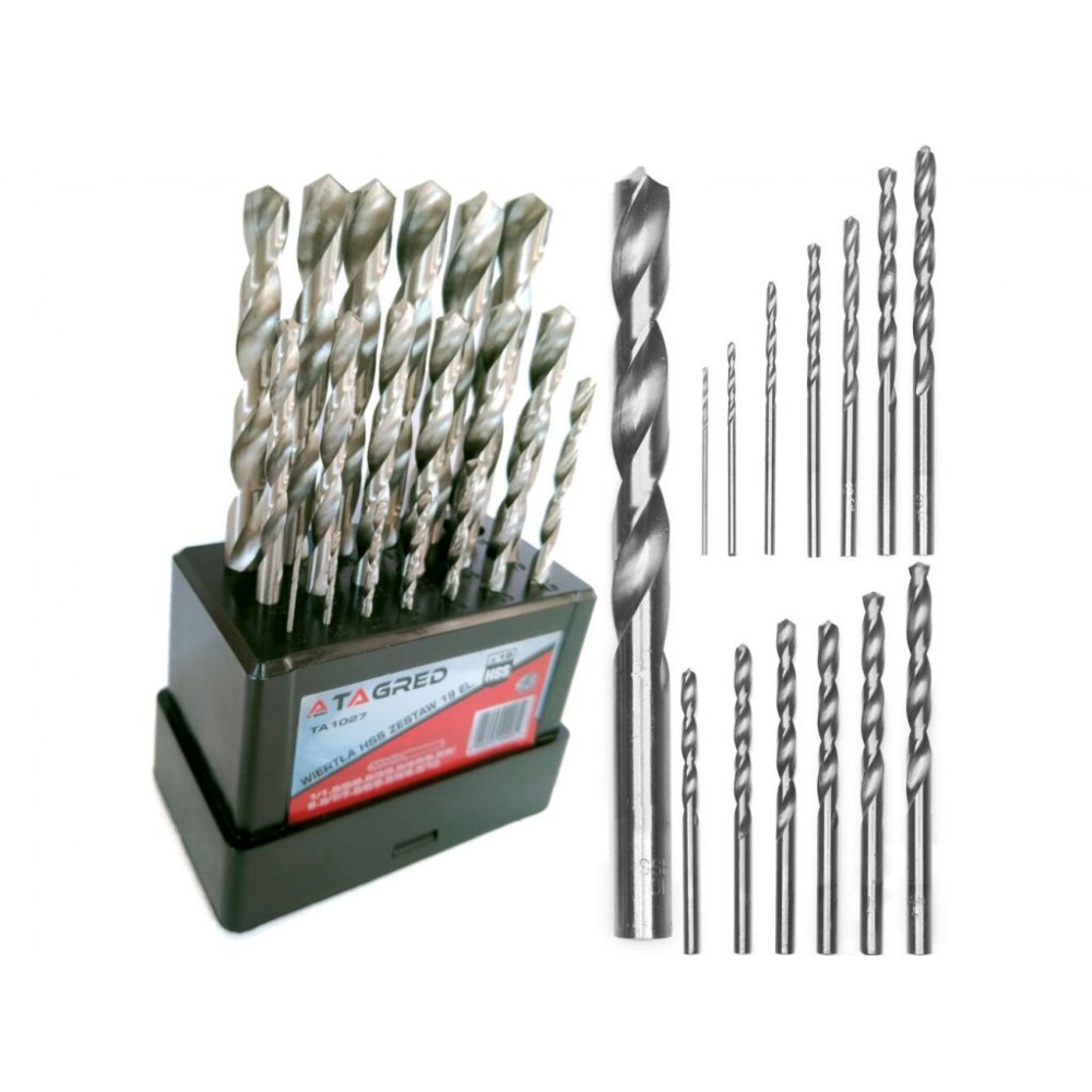 Набір свердл по металу TAGRED TA1027, 19 шт Набір свердл по металу TAGRED TA1027, 19 шт