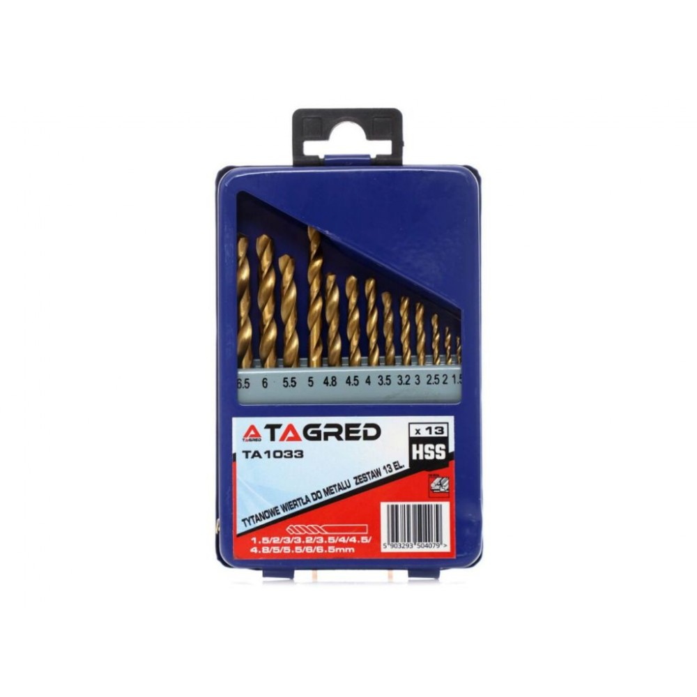 Набір свердл по металу TAGRED TA1033, 13 шт