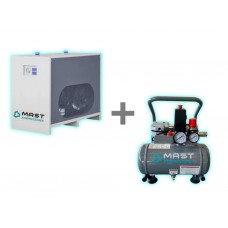 Осушувач стисненого повітря Mast SHB-50 (10 Бар) + безмасляний поршневий компресор Mast MOF1390/1100 compact