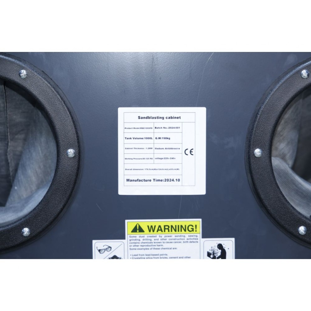 Піскоструйна камера MAST MSC1000FD+DC15 (передні дверцята) Піскоструйна камера MAST MSC1000FD+DC15 (передні дверцята)