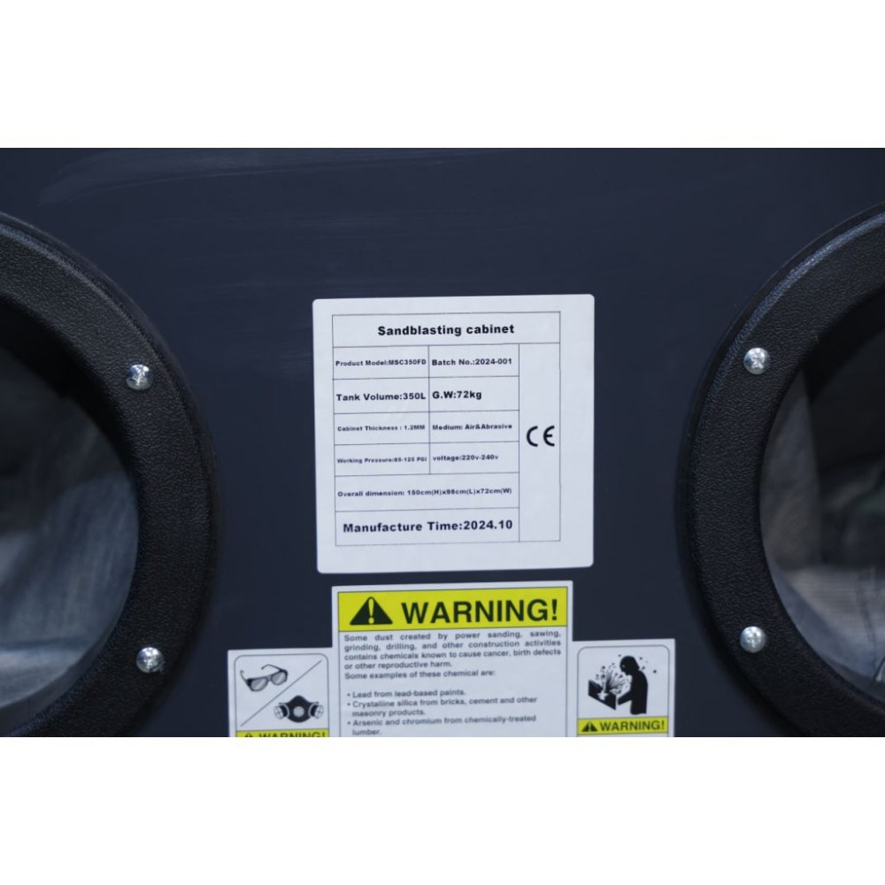 Піскоструйна камера MAST MSC350FD+DC15 (передні дверцята) Піскоструйна камера MAST MSC350FD+DC15 (передні дверцята)