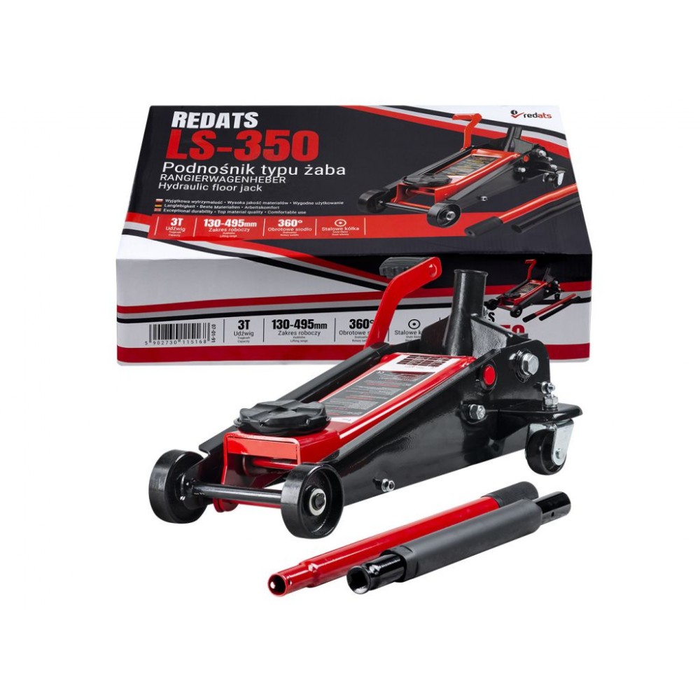 Підкатний гідравлічний домкрат 3 т зі швидким підйомом (ножний насос) REDATS LS-350 Підкатний гідравлічний домкрат 3 т зі швидким підйомом (ножний насос) REDATS LS-350