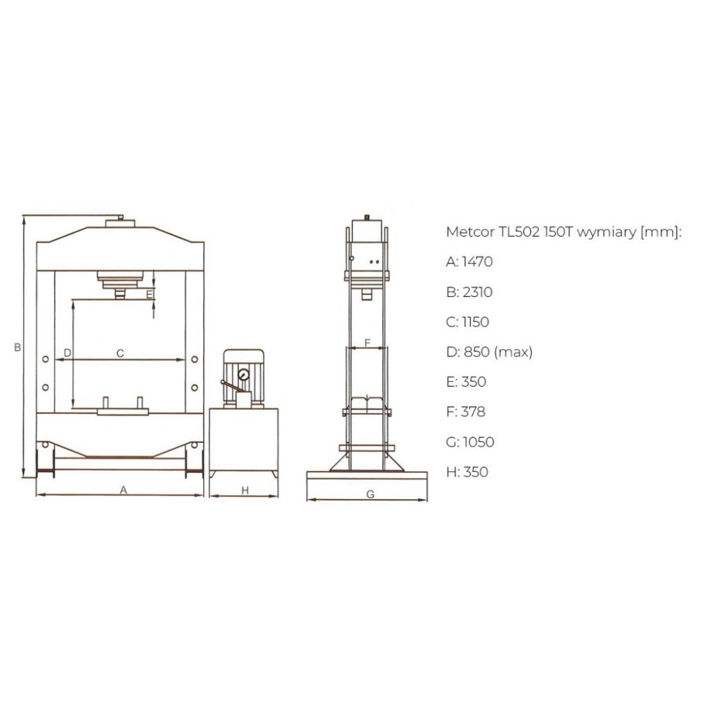 Прес гідравлічний METCOR 100 т Прес гідравлічний METCOR 100 т