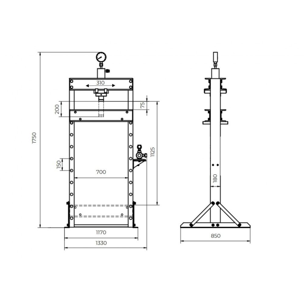 Прес гідравлічний Holzmann WP50ECO Прес гідравлічний Holzmann WP50ECO