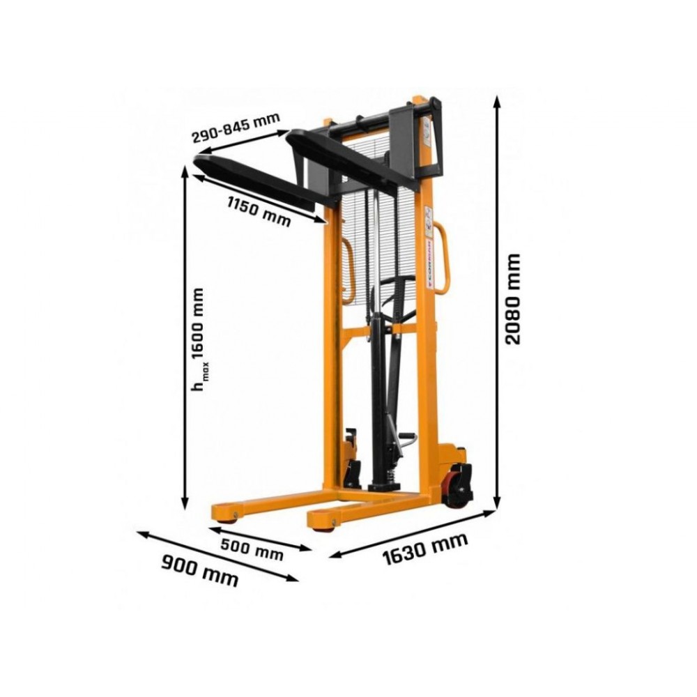 Штабелер ручний з регульованими вилами Cormak WHRS 1016 Штабелер ручний з регульованими вилами Cormak WHRS 1016