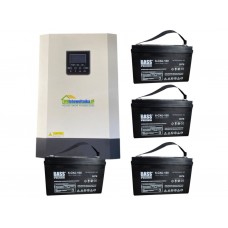 Сонячний фотоелектричний інвертор OFF-GRID PGF OG-5500 MPPT 5.5KW + WiFi + акумулятор Bass Polska AGM BP-5976 (х4)