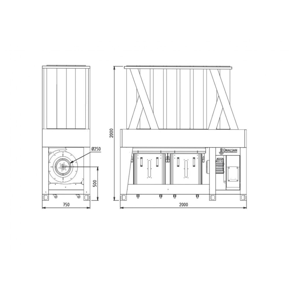 Внутрішньоцехова промислова аспірація Unalsan AMS 40 EK Внутрішньоцехова промислова аспірація Unalsan AMS 40 EK