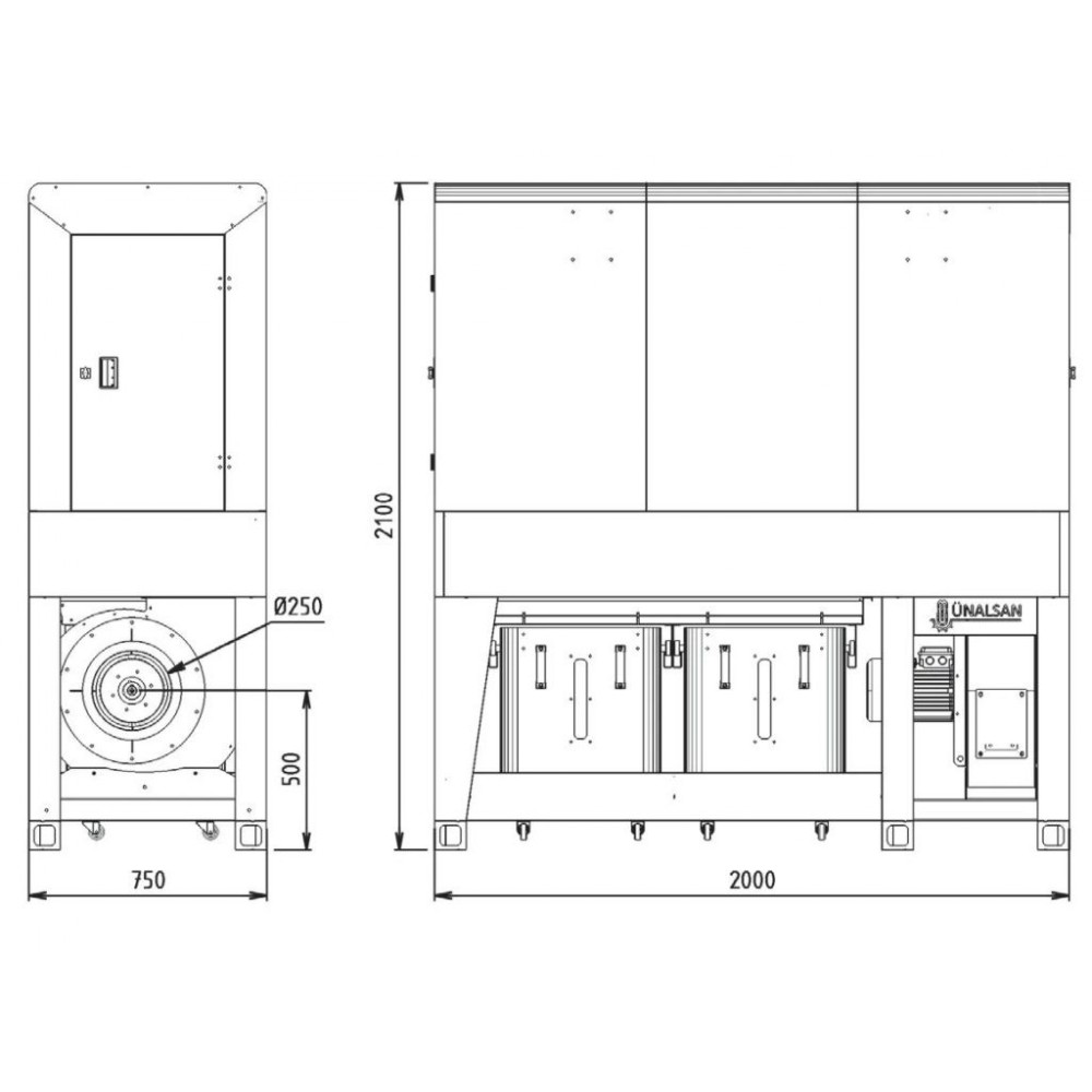 Внутрішньоцехова промислова аспірація Unalsan AMS 40 KK Внутрішньоцехова промислова аспірація Unalsan AMS 40 KK