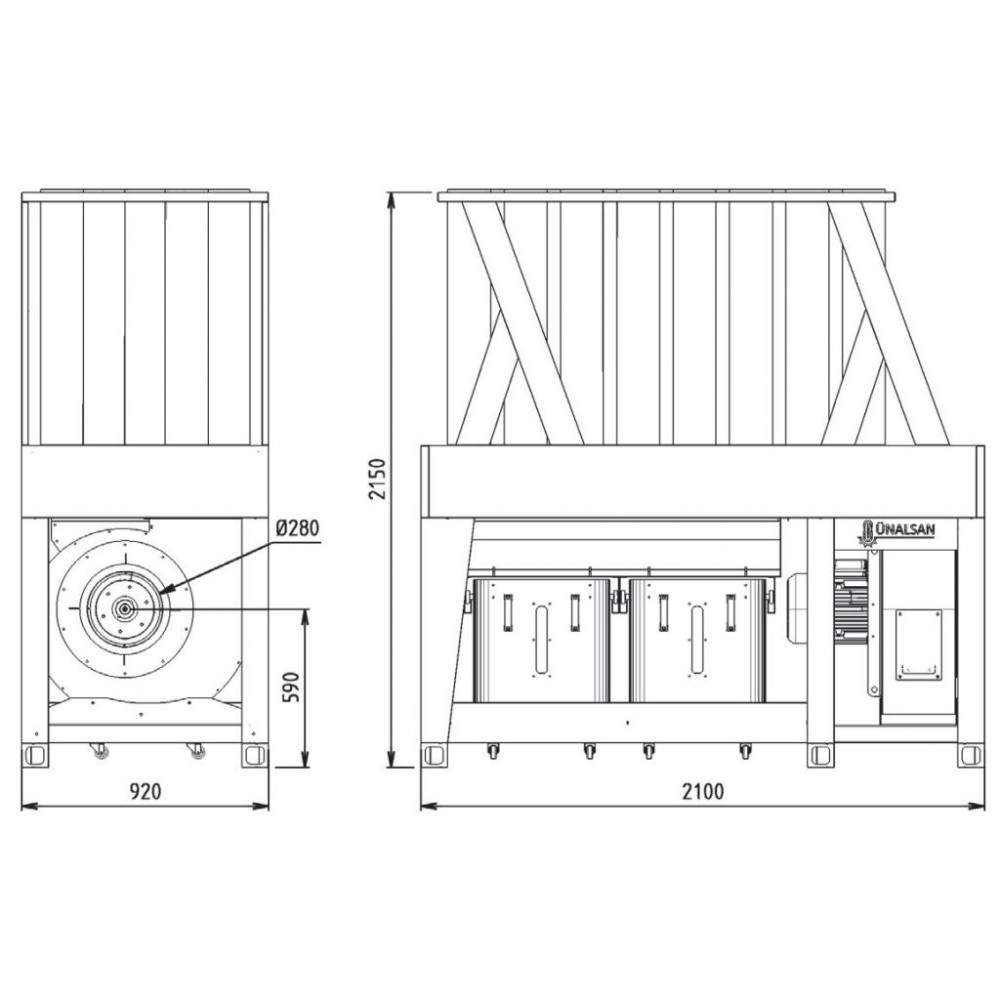 Внутрішньоцехова промислова аспірація Unalsan AMS 50 EK Внутрішньоцехова промислова аспірація Unalsan AMS 50 EK