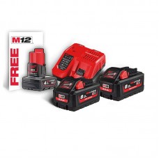 Енергокомплект акумуляторний Li-Ion MILWAUKEE, M18 HNRG-802 (+заряд.пристрій, 2 акум. M18 HB8(8Аг),