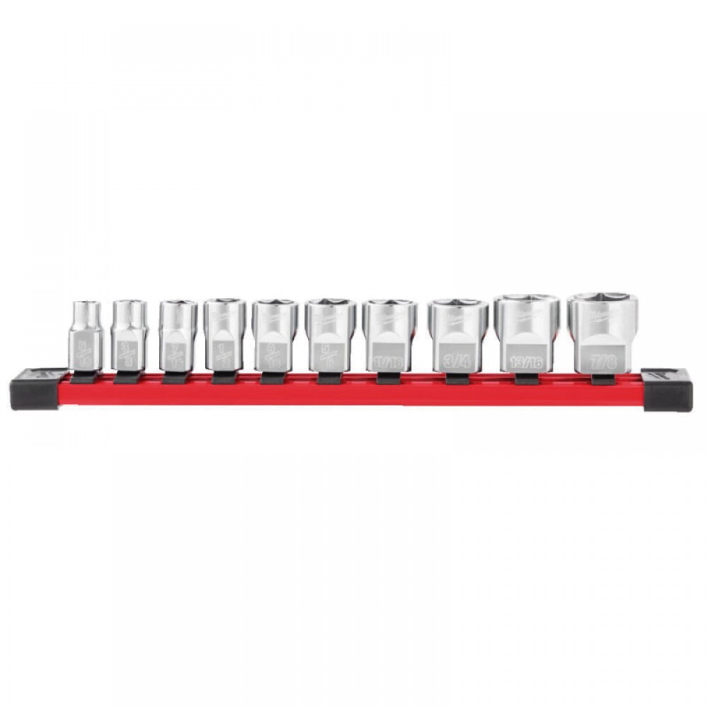 Набор дюймовых торцевых головок с посадкой 3/8'' - 10 шт.MILWAUKEE Набор дюймовых торцевых головок с посадкой 3/8'' - 10 шт.MILWAUKEE