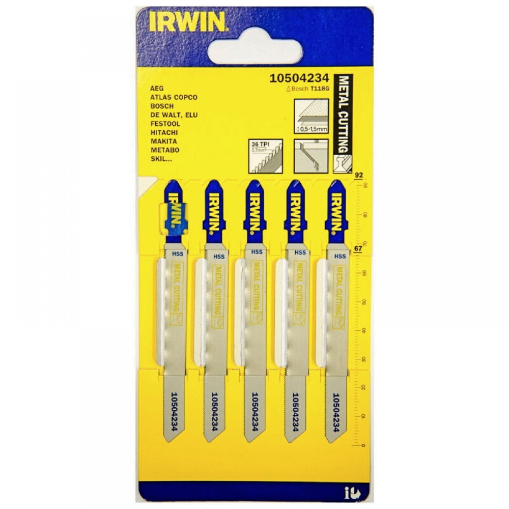 Пилка для лобзика по металу IWN BJSB 5PK T118G Пилка для лобзика по металу IWN BJSB 5PK T118G