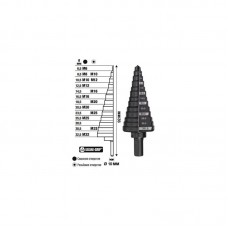 Свердло ступінчасте Step Drill MILWAUKEE, під різьбу М6-М32мм з кроком 2мм