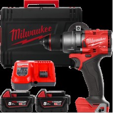 Аккумуляторная дрель-шуруповерт, крут. мом. 158 Нм, M18 FDD3-502X MILWAUKEE 4933479863 (+2 акумулятори, зарядний пристрій, HD ке