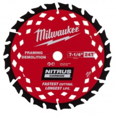 Диск пильний дереву з цвяхами Nitrus MILWAUKEE , O190х30х1,6мм, 24 зуб.