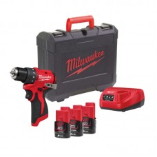 Дриль-шурупокрут акумуляторний MILWAUKEE M12 BLDDRC-203C (40Нм) (ЗП+3ак.Х2Аг+кейс)