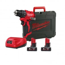 Дриль-шурупокрут акумуляторний MILWAUKEE M12 BLDDRC-402C 40Нм (+ заряд.пристрій, 2 акум., HD кейс)