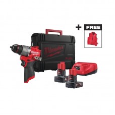 Дриль-шуруповерт акумуляторна безщіткова ударна MILWAUKEE M12 FPD2MC-602X (+ заряд.пристрій, 2 акум., HD кейс) + жилетка