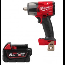 Гайковерт акумуляторний безщітковий MILWAUKEE 1/2\" (881 Нм) M18 FMTIW2F12-0, з кільцем (каркас) + M18 B5 подарунок