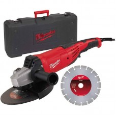Кутова шліфувальня машина MILWAUKEE 230 мм AG22-230DMS-DSET (+ захисний кожух, бокова рукоятка, фланець, фланцева гайка, кабель,