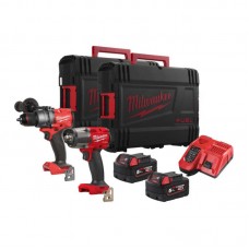 Набір акумуляторних інтрументів Milwaukee M18FPP2F3-502X (ударний дриль M18 FPD3, M18 FMTIW2F12 бездротовий ударний гайковерт 1/