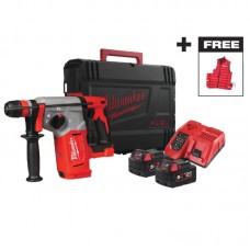 Перфоратор акумуляторний безщітковий SDS PLUS MILWAUKEE FIXTEC M18 BLHX-502X (+ заряд.пристрій, 2 акум., кулачковий патрон, бічн