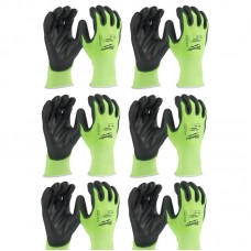 Рукавиці Hi-Vis сигнальні MILWAUKEE, з опором порізам 3/C рівня, розмір 7/S, (12шт)