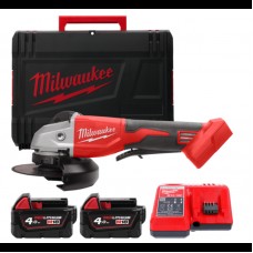 Шліфмашина кутова - болгарка акумуляторна безщіткова MILWAUKEE M18 BLSAG125XPD-402X діаметр 125мм, 2 акум., зар.пристр., дінакей