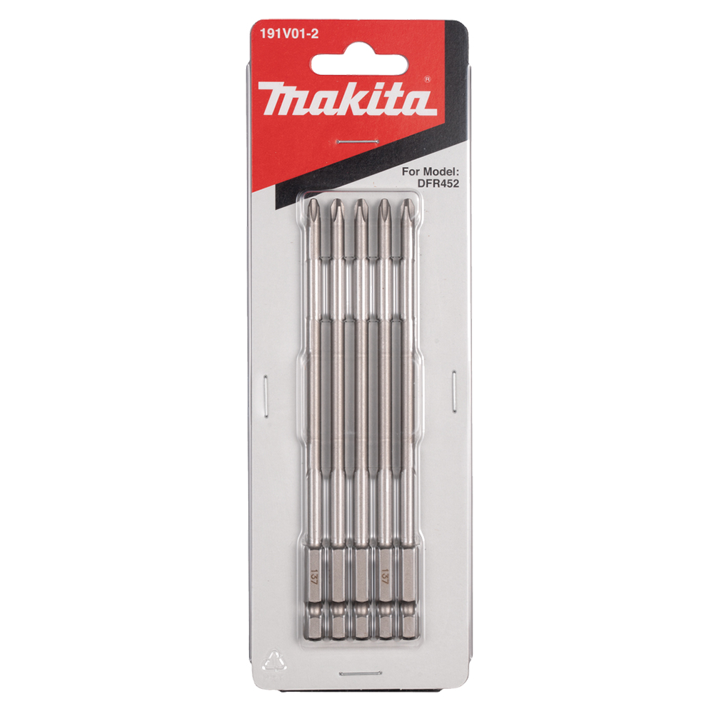 Біти подовжені PH2 Makita 137 мм для DFR452, 5 шт, 191V01-2 Біти подовжені PH2 Makita 137 мм для DFR452, 5 шт, 191V01-2