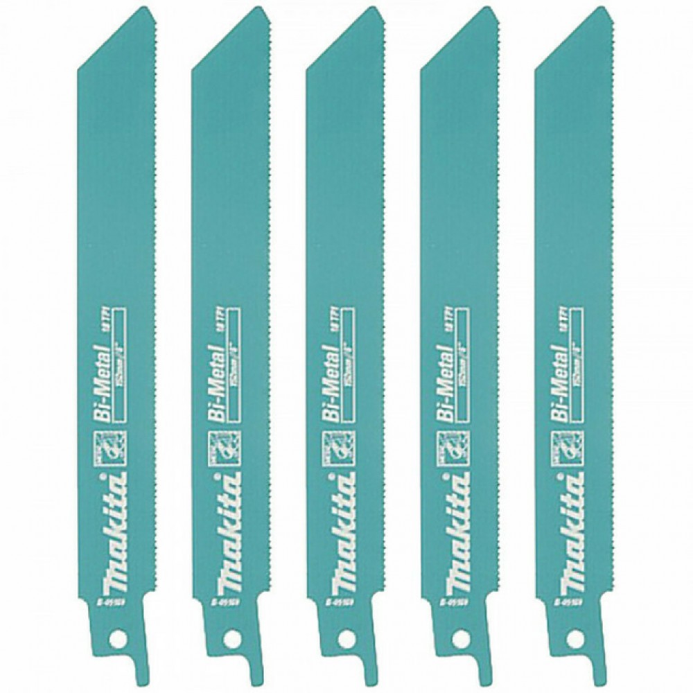Набір пилок Makita BiM по металу для ножівок 152 мм, 5 шт, B-05169 Набір пилок Makita BiM по металу для ножівок 152 мм, 5 шт, B-05169