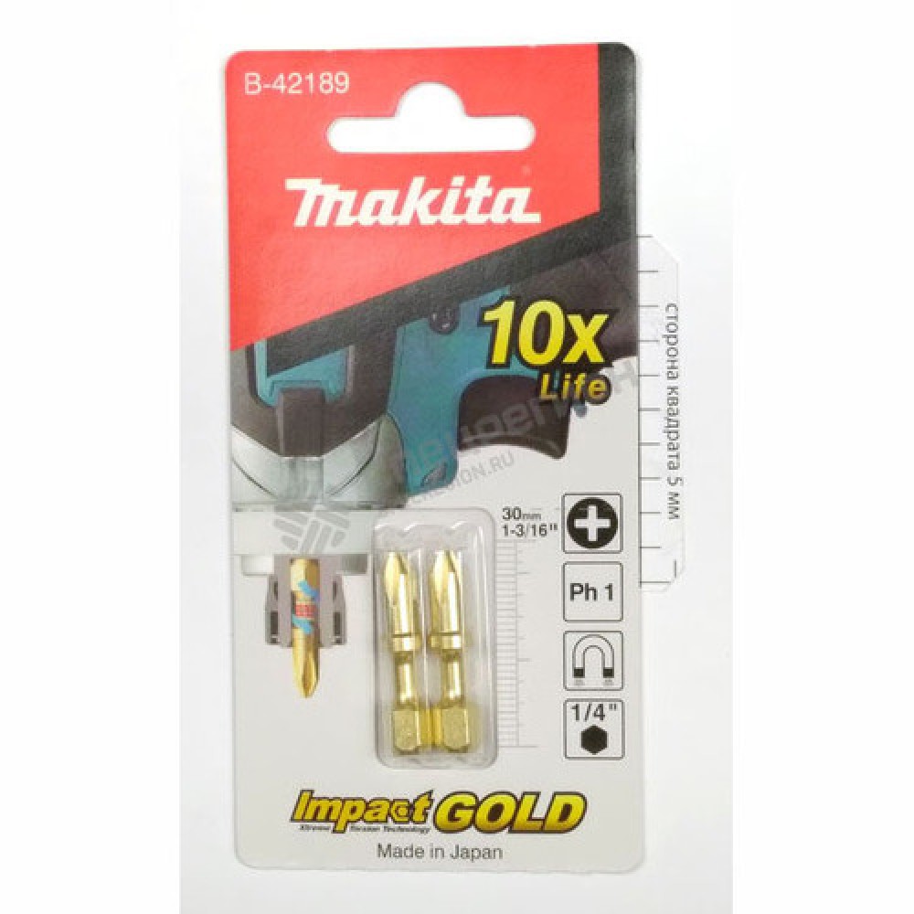 Торсіонна біта MAKITA PH1 Impact Gold, 30 мм B-42189 Торсіонна біта MAKITA PH1 Impact Gold, 30 мм B-42189