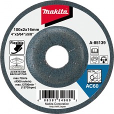 Гнучкий шліфувальний диск металу Makita 60Т, 100х16х2 мм, A-85139