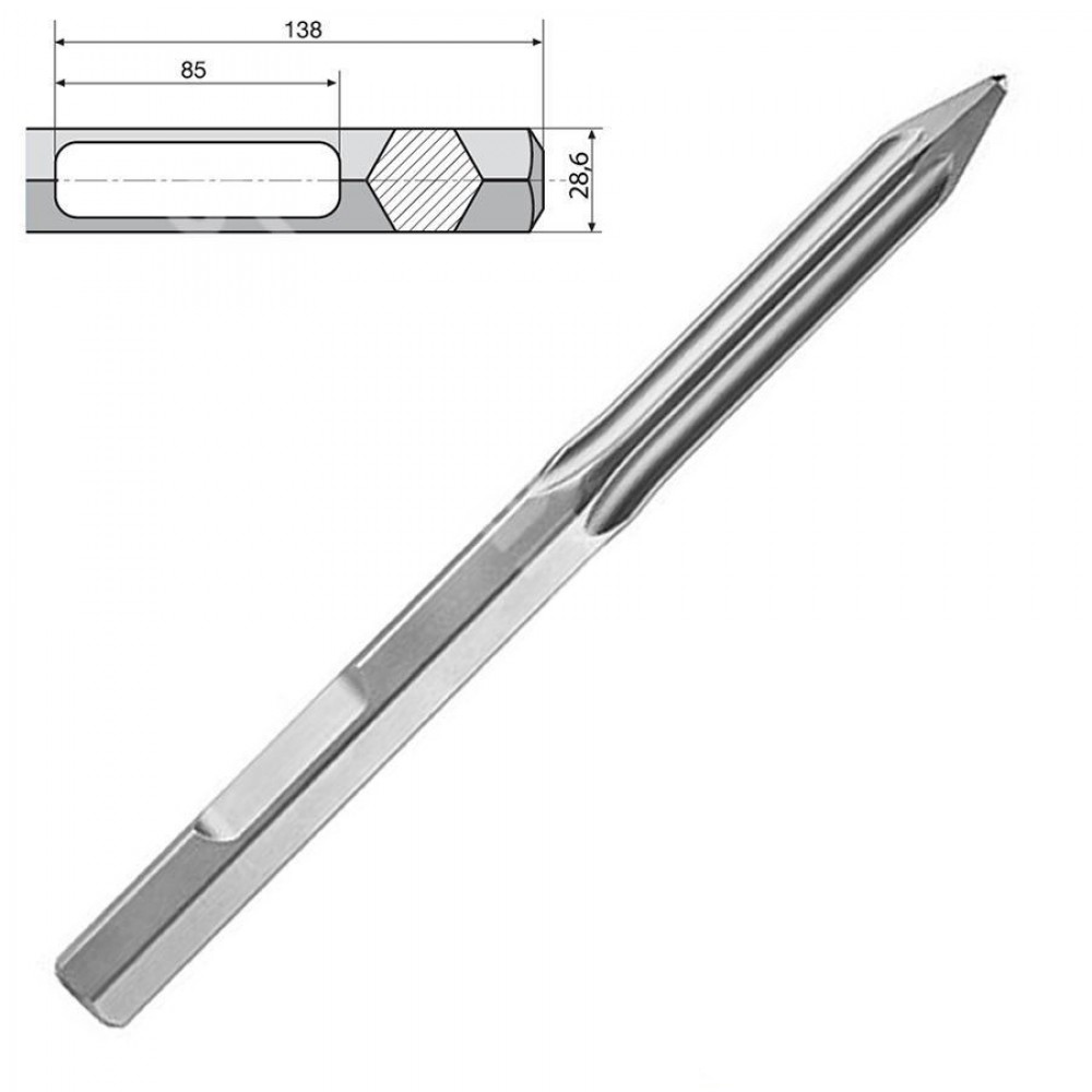 Пірамідальне долото Makita для шестигранного патрона 400 мм HM0810T HM1304B, HM1307CB, HM1801, HM1802, HM1810, HM1812 Пірамідальне долото Makita для шестигранного патрона 400 мм HM0810T HM1304B, HM1307CB, HM1801, HM1802, HM1810, HM1812