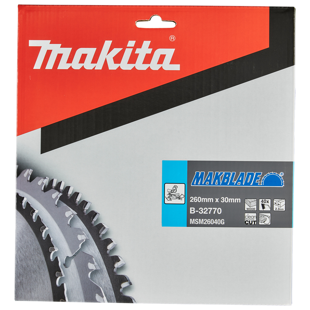 Пиляльний диск MAKBlade: дерево 260x30 40T Makita B-32770 Пиляльний диск MAKBlade: дерево 260x30 40T Makita B-32770